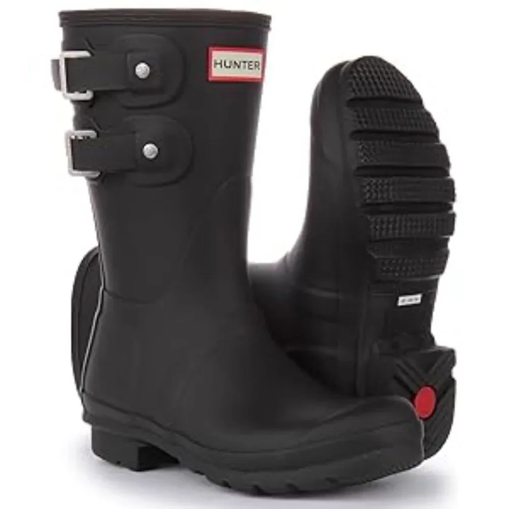 Hunter Original Short Multi Buckle Black Boots / US Women's 8 M NEW